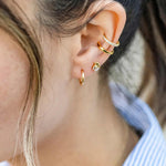 Kris Nations-Classic Huggies | 12mm-Earrings-18k Gold Vermeil-Blue Ruby Jewellery-Vancouver Canada