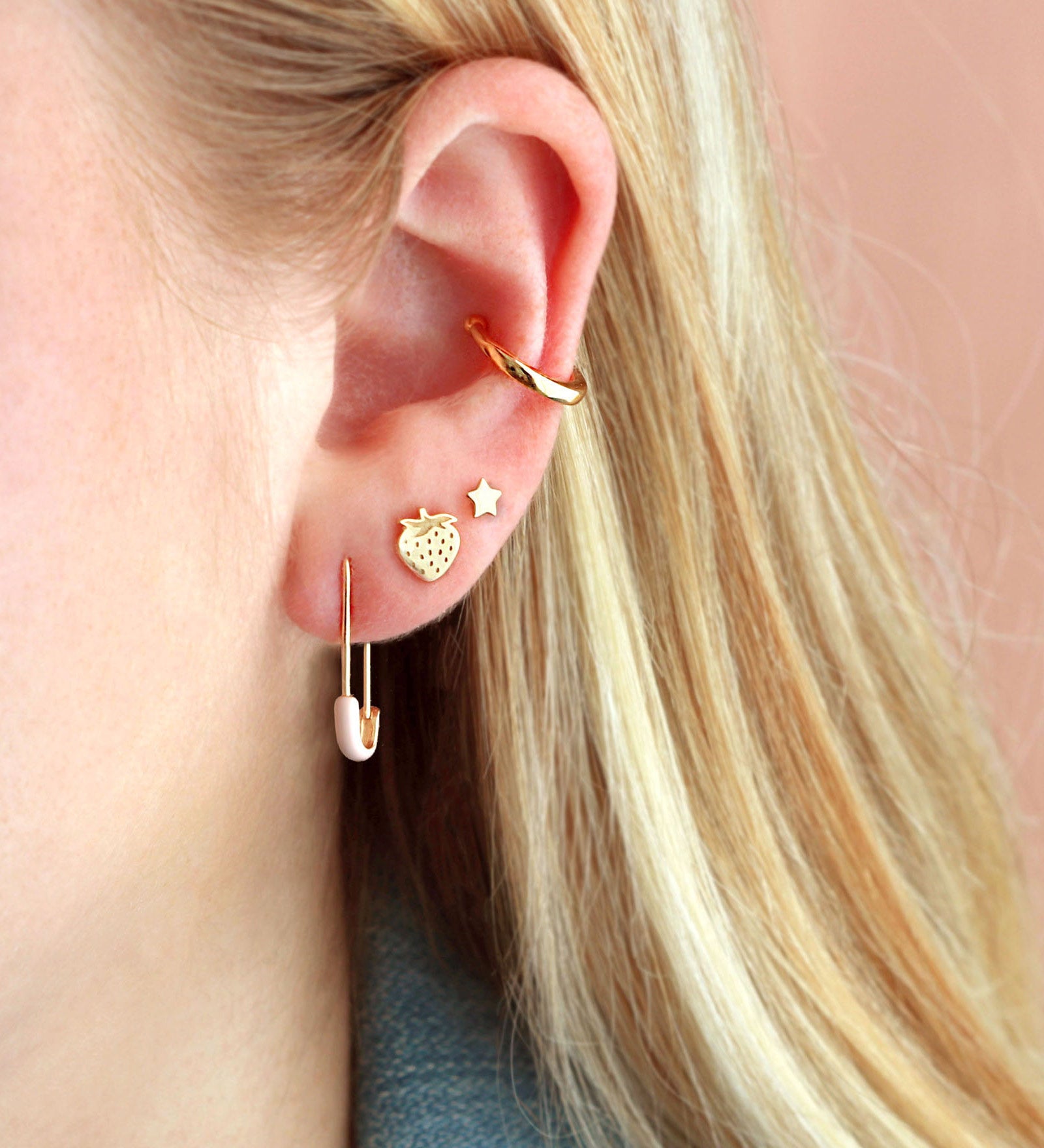 Strawberry Studs 18k Gold Vermeil