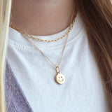 Smiley Face Necklace 18k Gold Vermeil