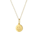 Smiley Face Necklace 18k Gold Vermeil