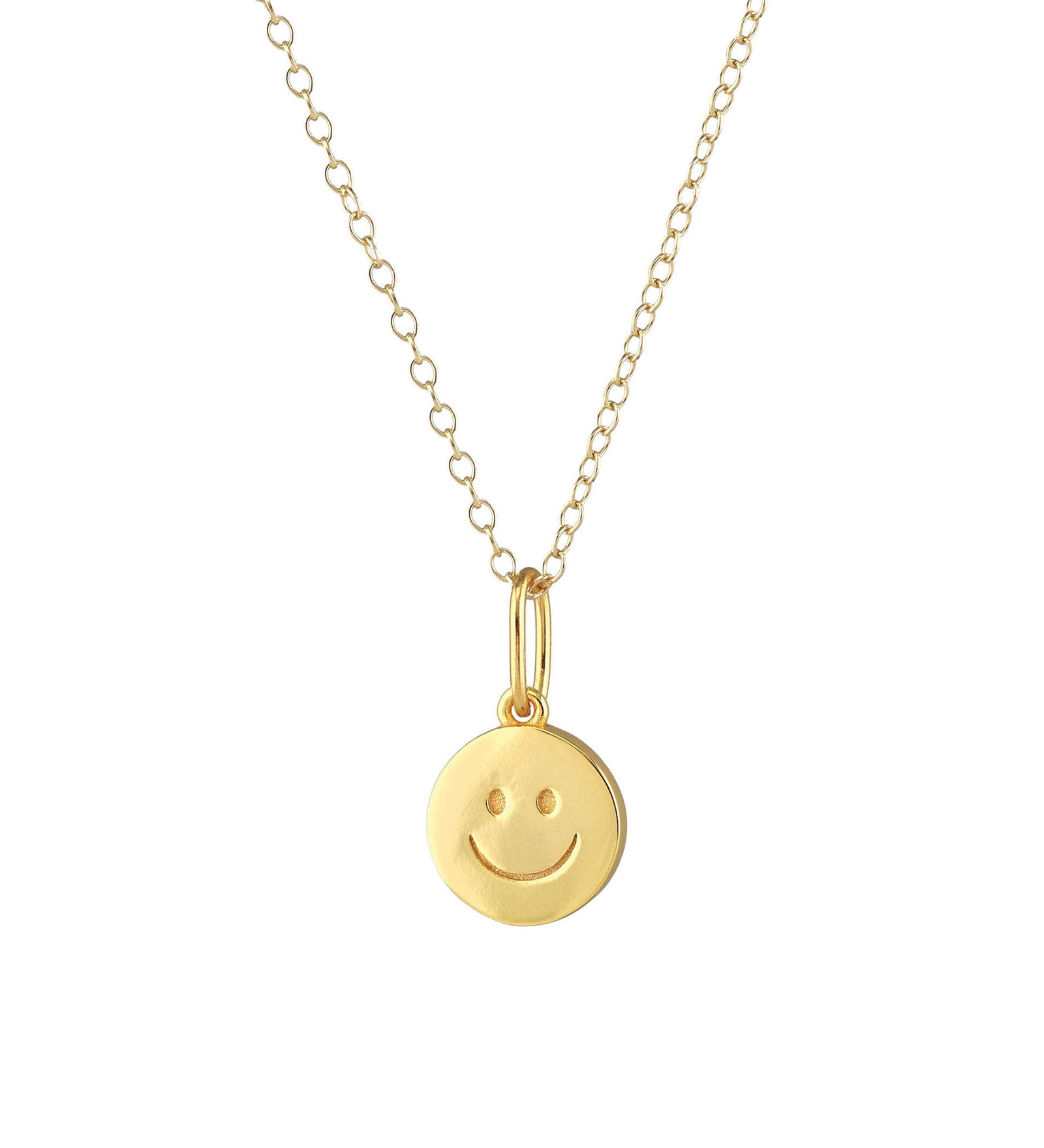 Smiley Face Necklace 18k Gold Vermeil