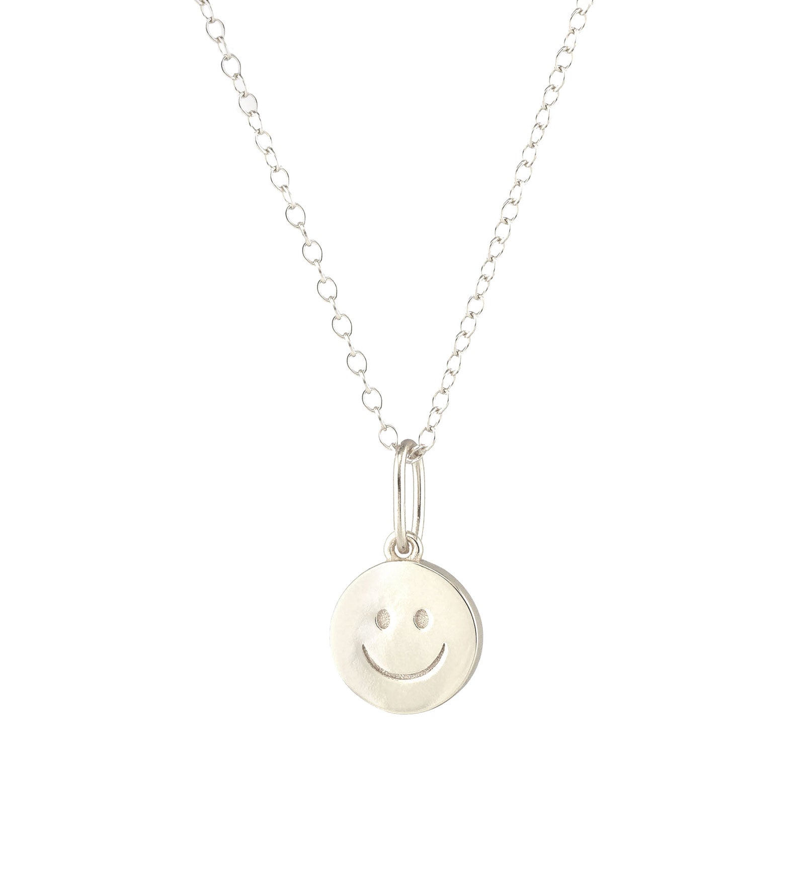 Smiley Face Necklace Sterling Silver