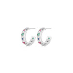 Luv AJ-The Royale Stone Hoops-Earrings-Silver Plated-Blue Ruby Jewellery-Vancouver Canada