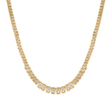 The Emerald Bezel Tennis Necklace 14k Gold Plated