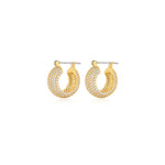 The Pave Royale Hoops 14k Gold Plated, Cubic Zirconia