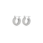 The Pave Royale Hoops Sterling Silver Plated, Cubic Zirconia