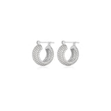 The Pave Royale Hoops Sterling Silver Plated, Cubic Zirconia