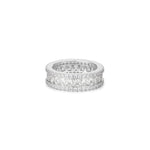 The Triple Crystal Band Sterling Silver Plated, Cubic Zirconia / 5