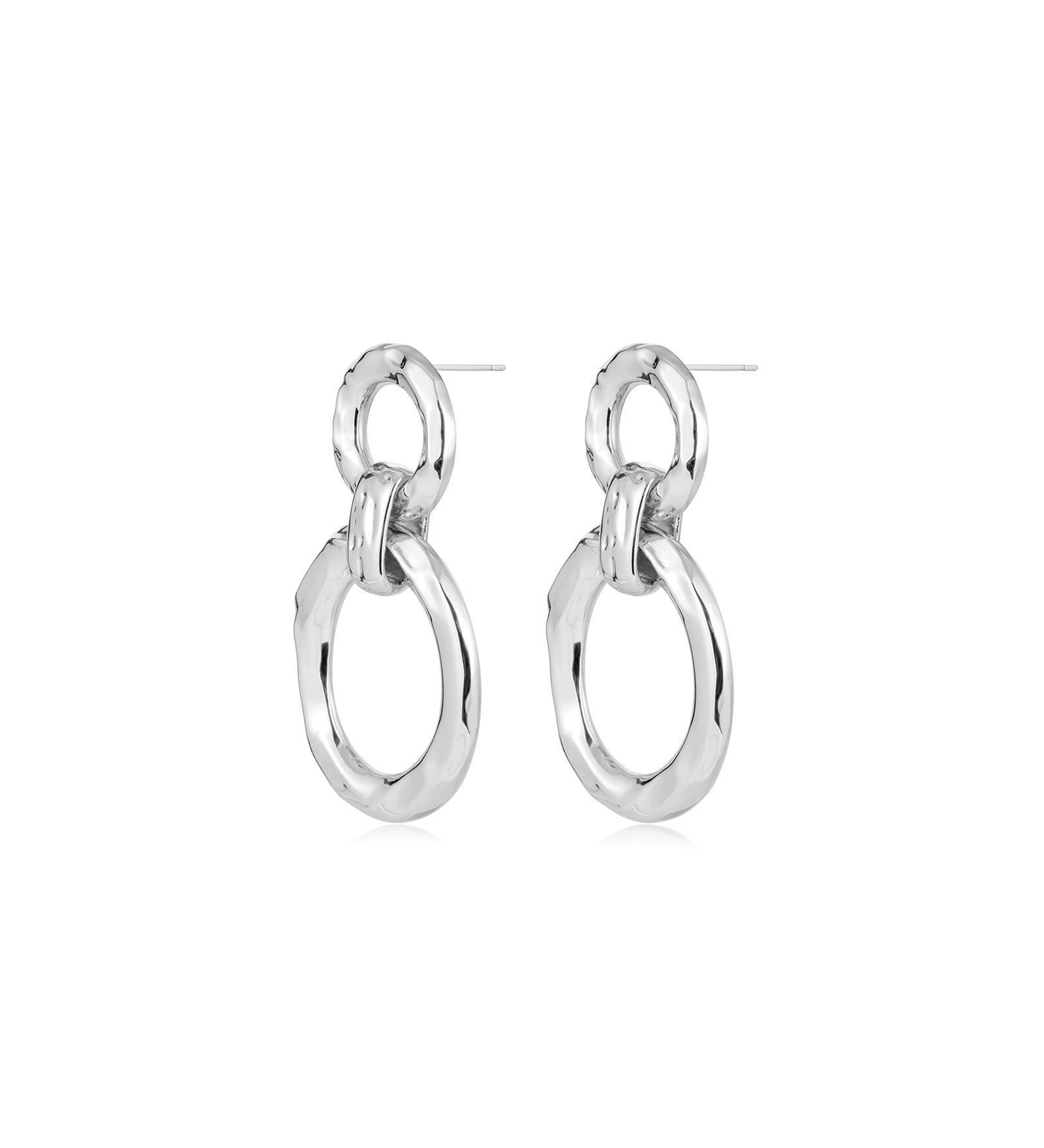 The Hammered Loop Hoops Sterling Silver Plated