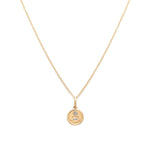 Leah Alexandra Fine-Love Token Necklace Round-Necklaces-14k Yellow Gold, Diamond-Blue Ruby Jewellery-Vancouver Canada