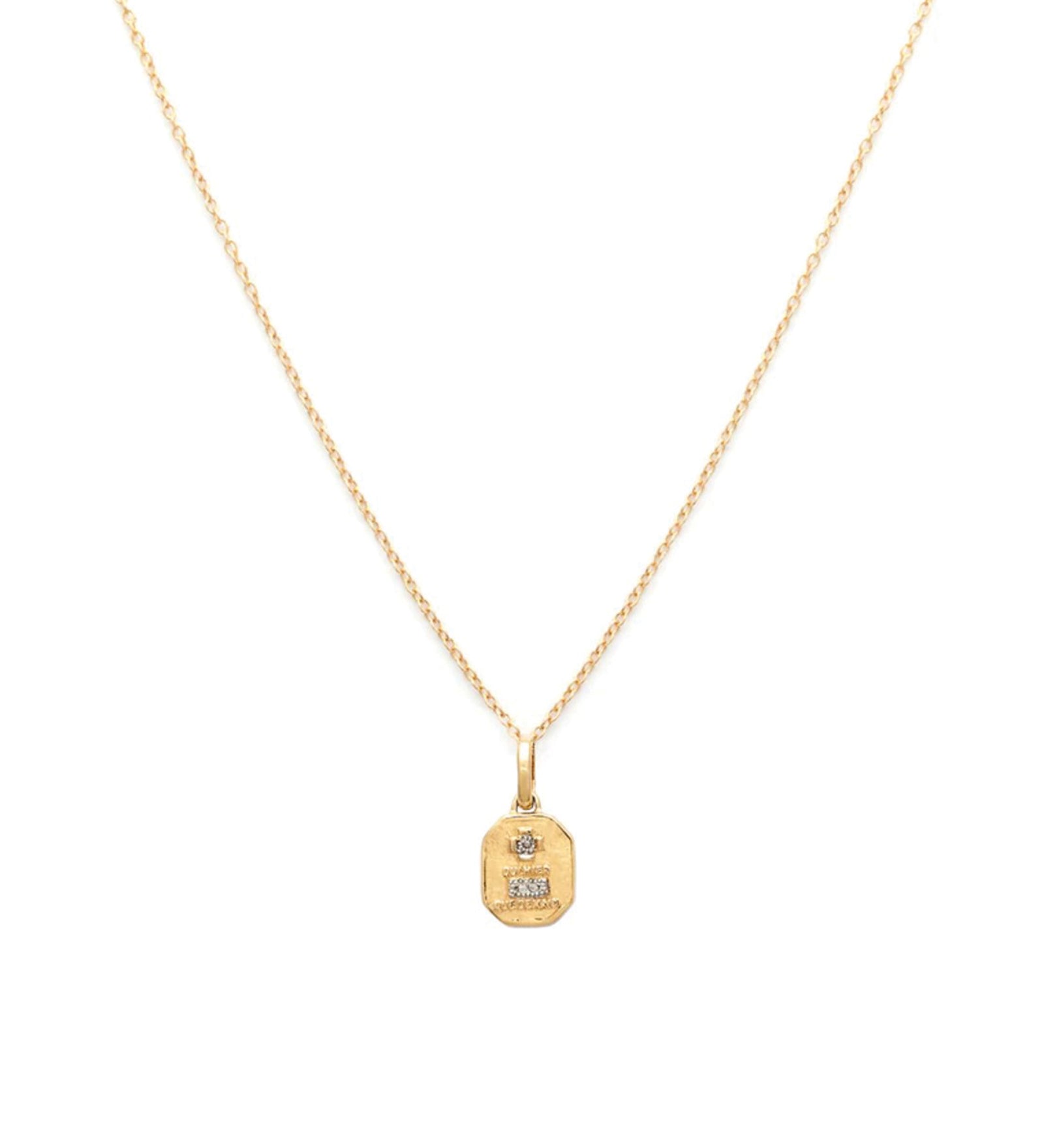 Leah Alexandra Fine-Love Token Necklace Square-Necklaces-14k Yellow Gold, Diamond-Blue Ruby Jewellery-Vancouver Canada