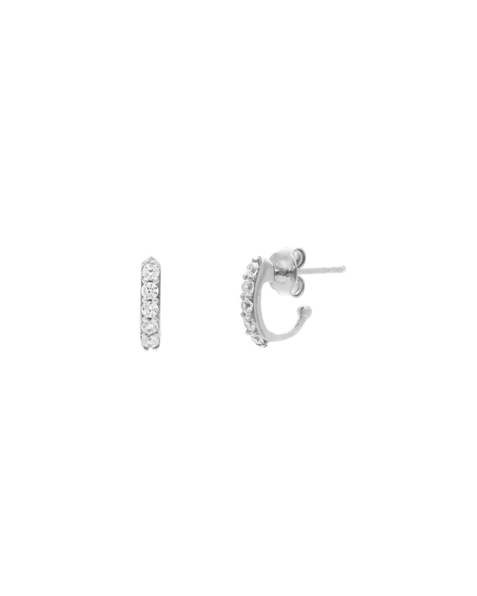 Demi Hoops Sterling Silver, Cubic Zirconia