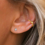 Leah Alexandra-Element Studs-Earrings-14k Gold Vermeil, Aquamarine-Blue Ruby Jewellery-Vancouver Canada