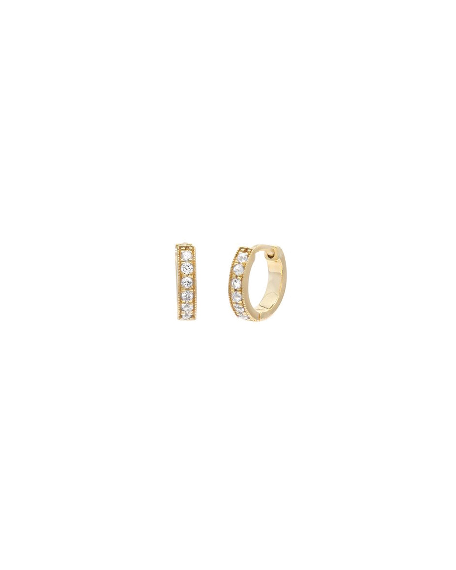 Pavé Huggies | 10mm 14k Gold Vermeil, Cubic Zirconia