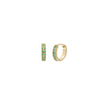 Pavé Huggies | 10mm 14k Gold Vermeil, Emerald