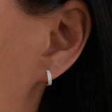 Pavé Huggies | 10mm Sterling Silver, Cubic Zirconia