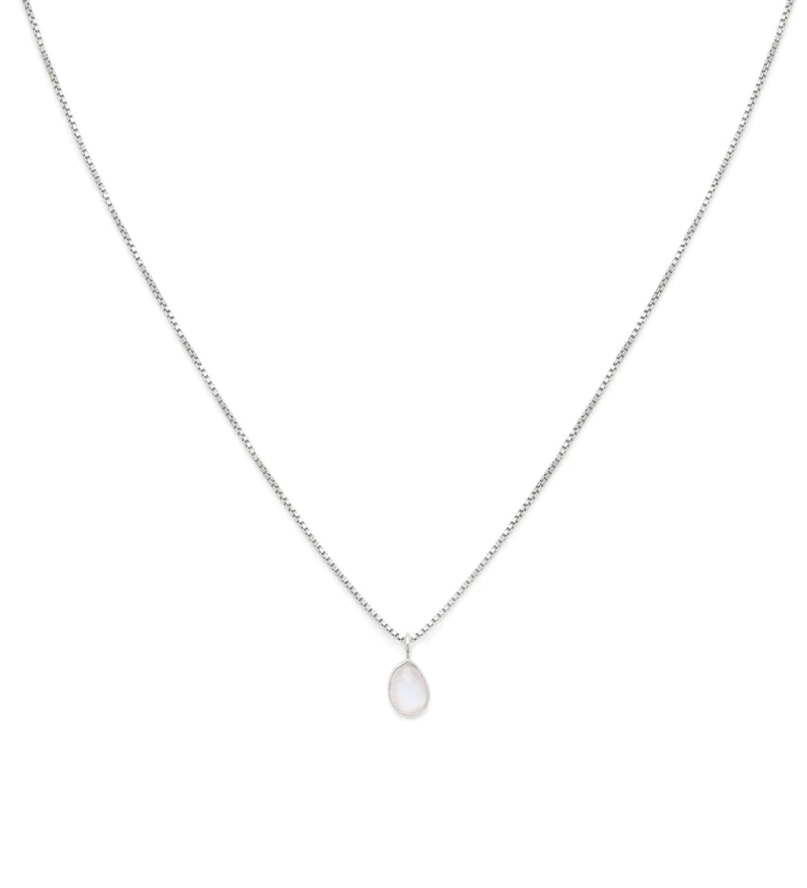 Sofia Slice Necklace Sterling Silver, Moonstone