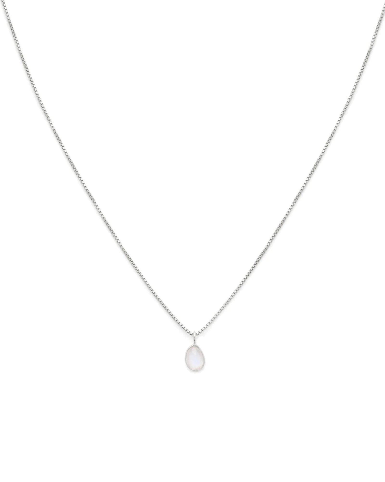 Sofia Slice Necklace Sterling Silver, Moonstone