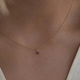 Leah Alexandra-Birthstone Necklace-Necklaces-14k Gold Vermeil, 14k Gold Filled, Garnet - January-Blue Ruby Jewellery-Vancouver Canada