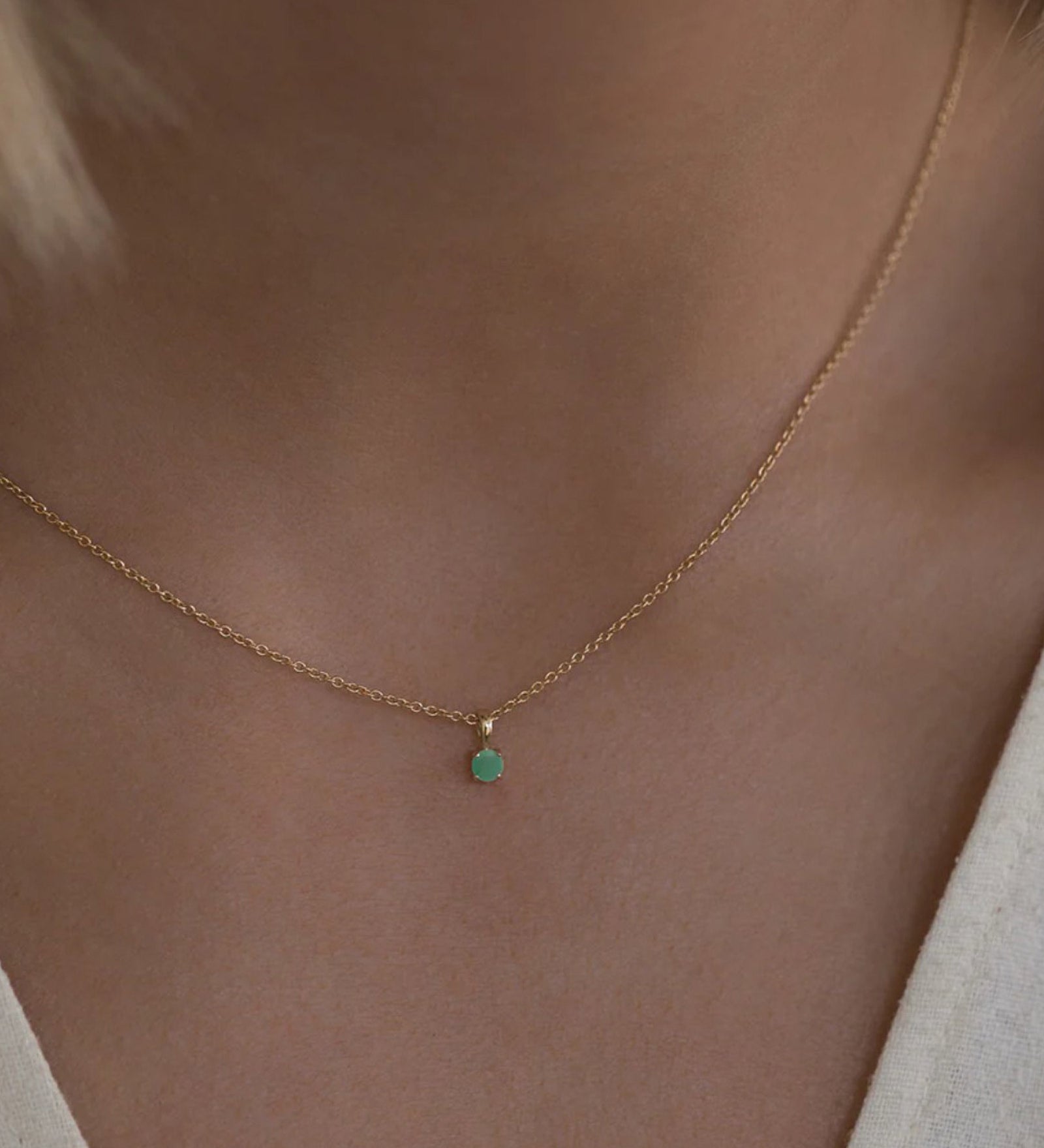 Leah Alexandra-Birthstone Necklace-Necklaces-14k Gold Vermeil, 14k Gold Filled, Emerald - May-Blue Ruby Jewellery-Vancouver Canada