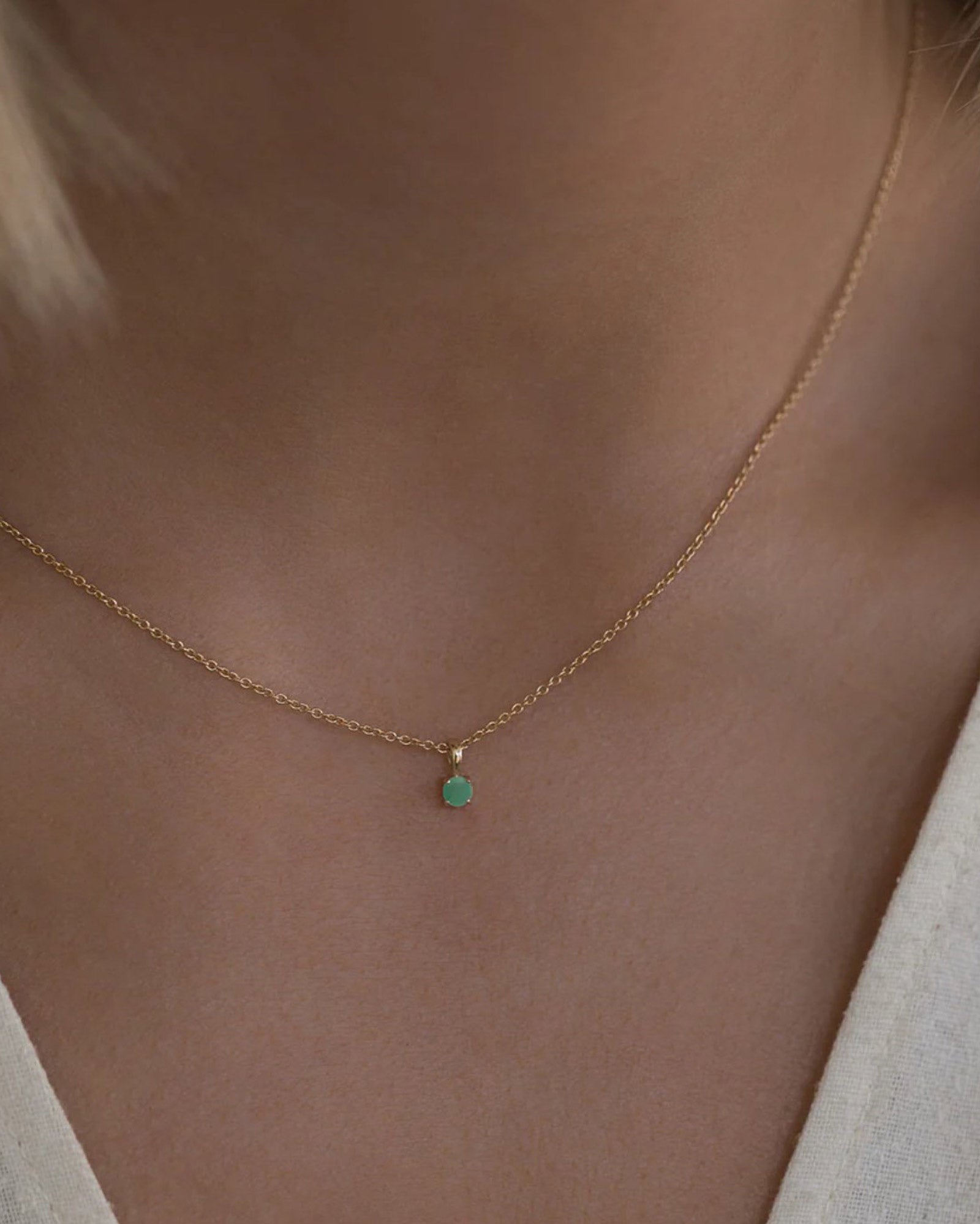 Leah Alexandra-Birthstone Necklace-Necklaces-14k Gold Vermeil, 14k Gold Filled, Emerald - May-Blue Ruby Jewellery-Vancouver Canada