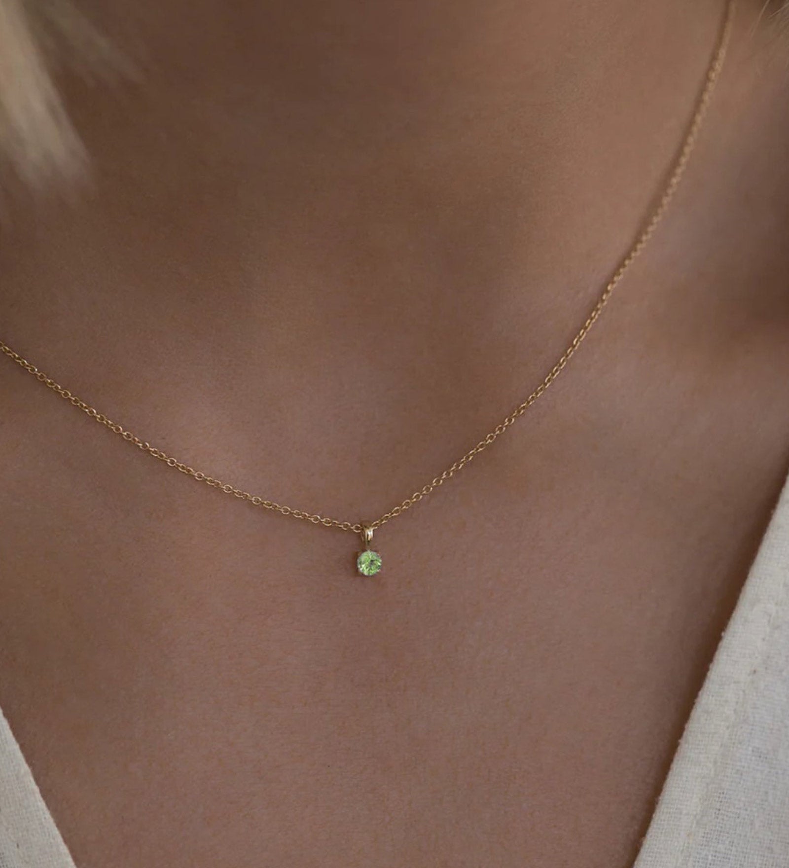 Leah Alexandra-Birthstone Necklace-Necklaces-14k Gold Vermeil, 14k Gold Filled, Peridot - August-Blue Ruby Jewellery-Vancouver Canada