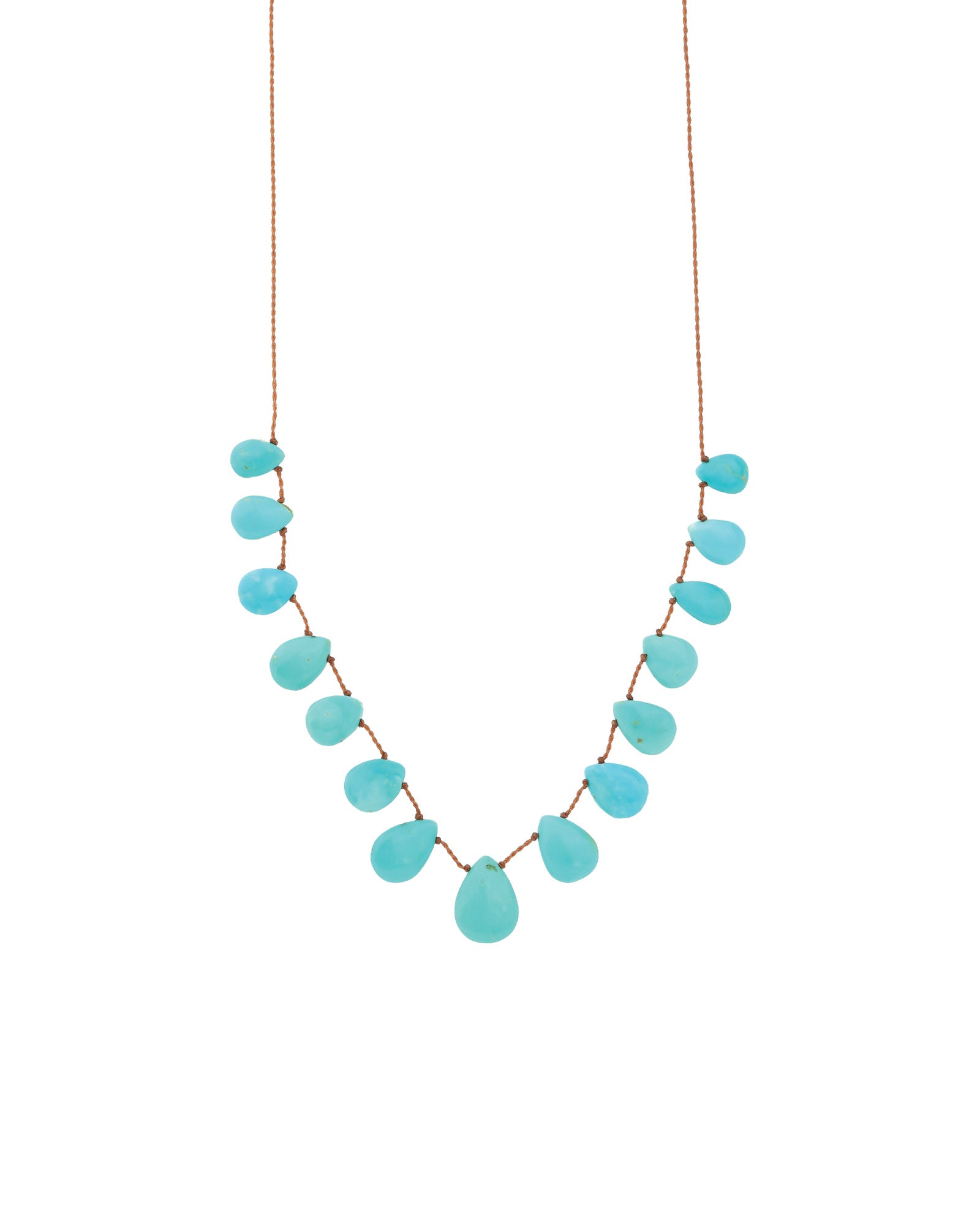 Stone Tassel Necklace Turquoise