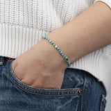 Mixed Stone Knot Tassel Bracelet Turquoise, Chrysocolla