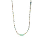 Mixed Stone Beaded Necklace 9k Yellow Gold, Labradorite