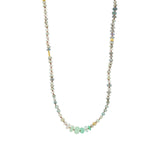 Mixed Stone Beaded Necklace 9k Yellow Gold, Labradorite