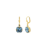 La Vie Parisienne-Round Crystal Hooks | 13mm-Earrings-14k Gold Plated, Midnite Crystal-Blue Ruby Jewellery-Vancouver Canada