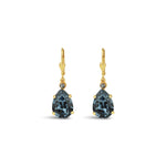 La Vie Parisienne-Teardrop Crystal Hooks-Earrings-14k Gold Plated, Midnight Crystal-Blue Ruby Jewellery-Vancouver Canada