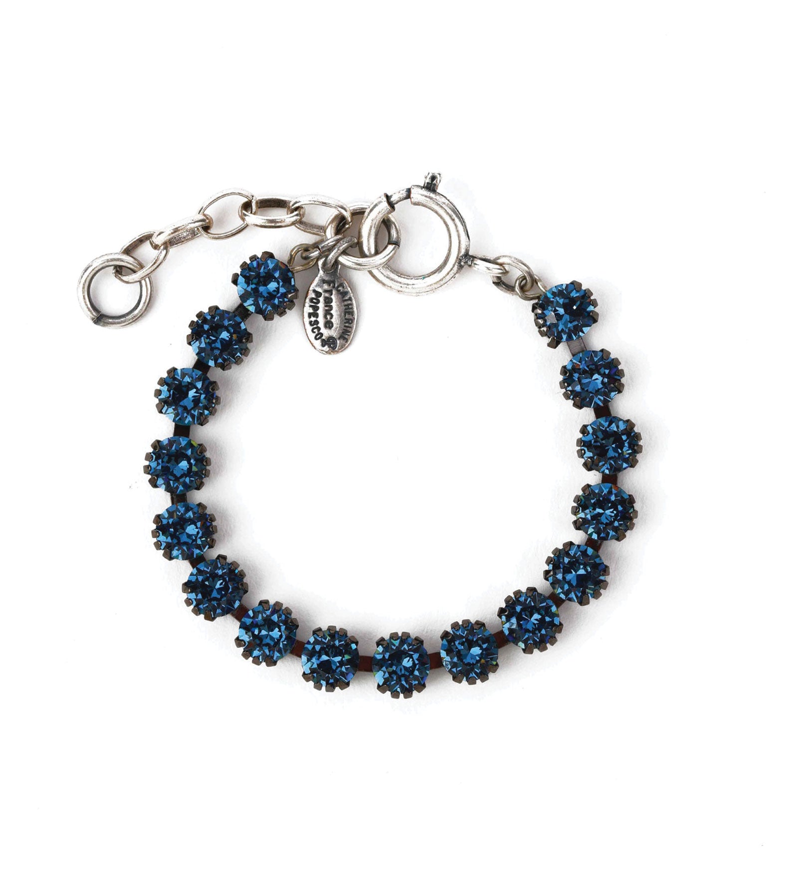 La Vie Parisienne-Crystal Bracelet | 7mm-Bracelets-Silver Plated, Midnight Crystal-Blue Ruby Jewellery-Vancouver Canada