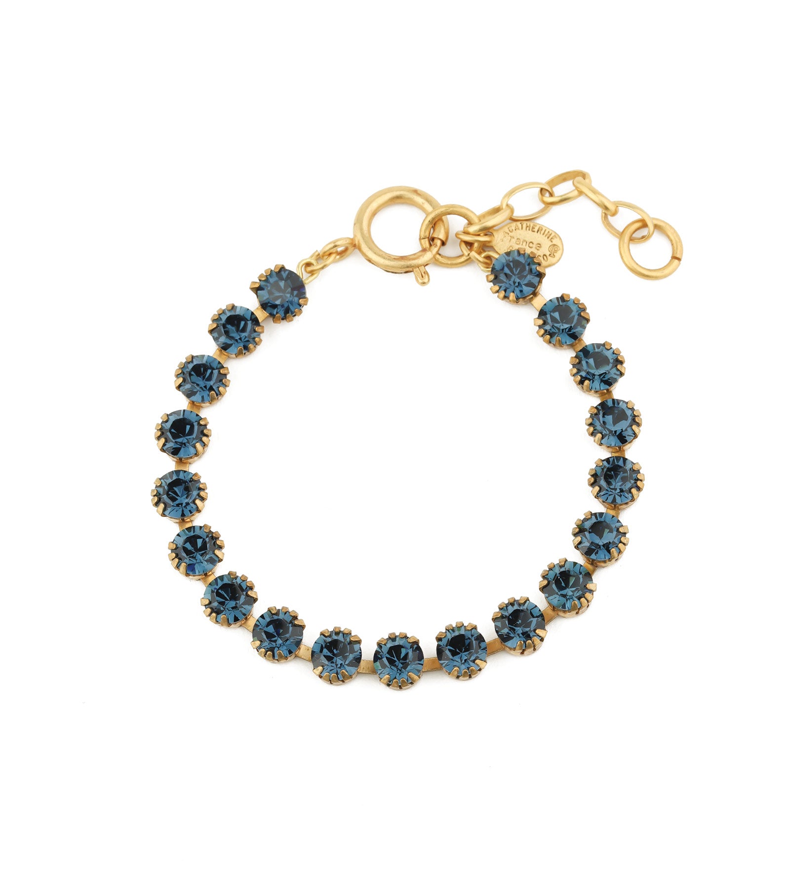 Crystal Bracelet | 7mm 14k Gold Plated, Midnight Crystal