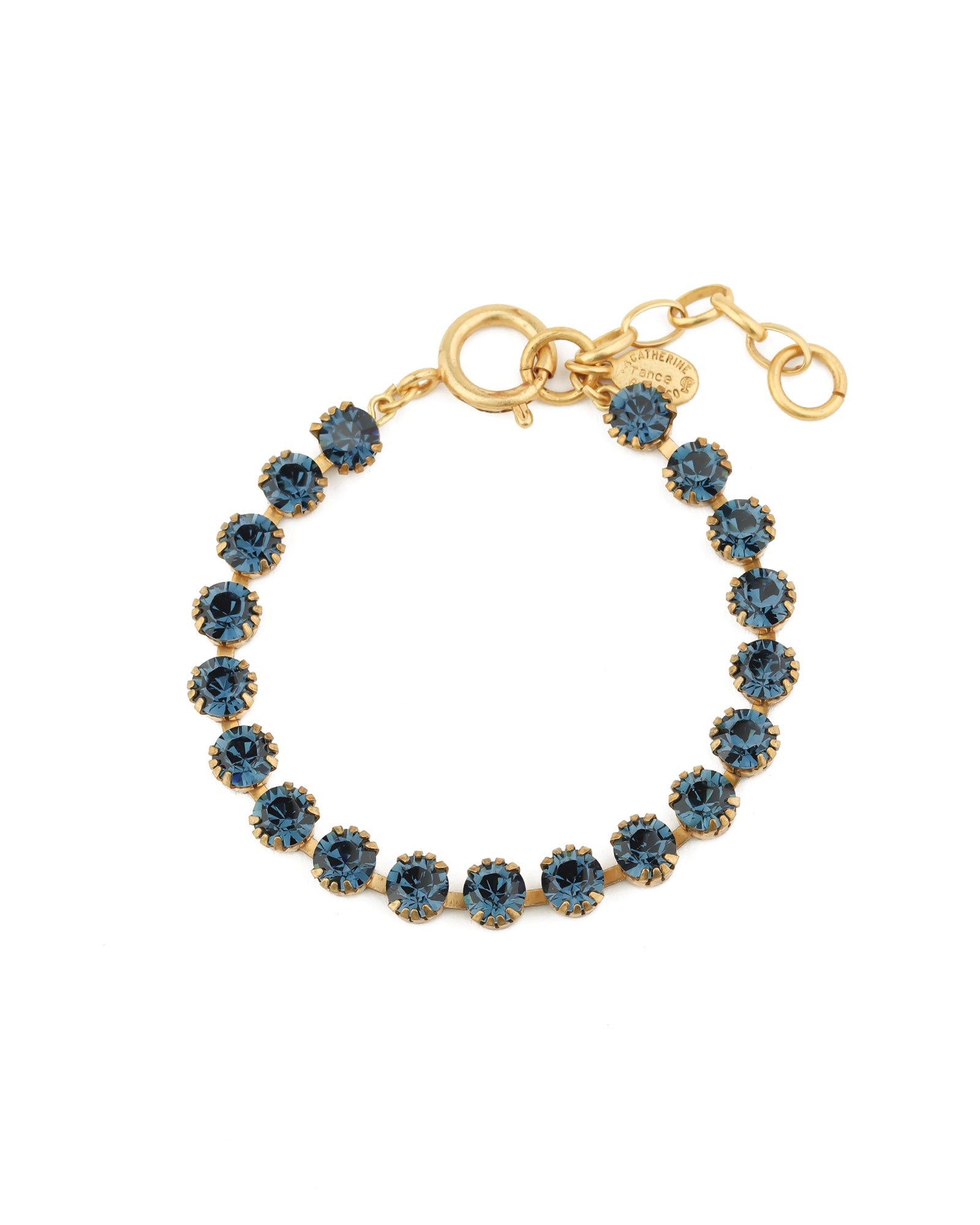 Crystal Bracelet | 7mm 14k Gold Plated, Midnight Crystal