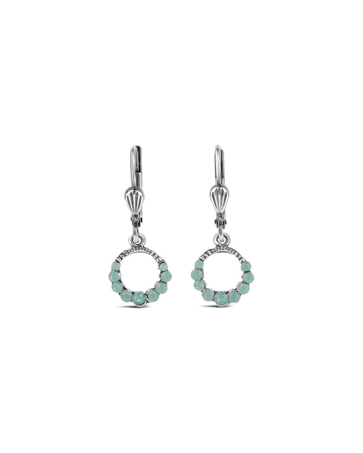 La Vie Parisienne-Gradient Crystal Ring Hooks | 10mm-Earrings-Silver Plated, Pacific Opal Crystal-Blue Ruby Jewellery-Vancouver Canada