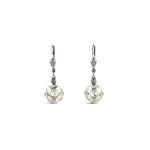 La Vie Parisienne-Round Crystal Hooks | 8mm-Earrings-Silver Plated, Shade Crystal-Blue Ruby Jewellery-Vancouver Canada