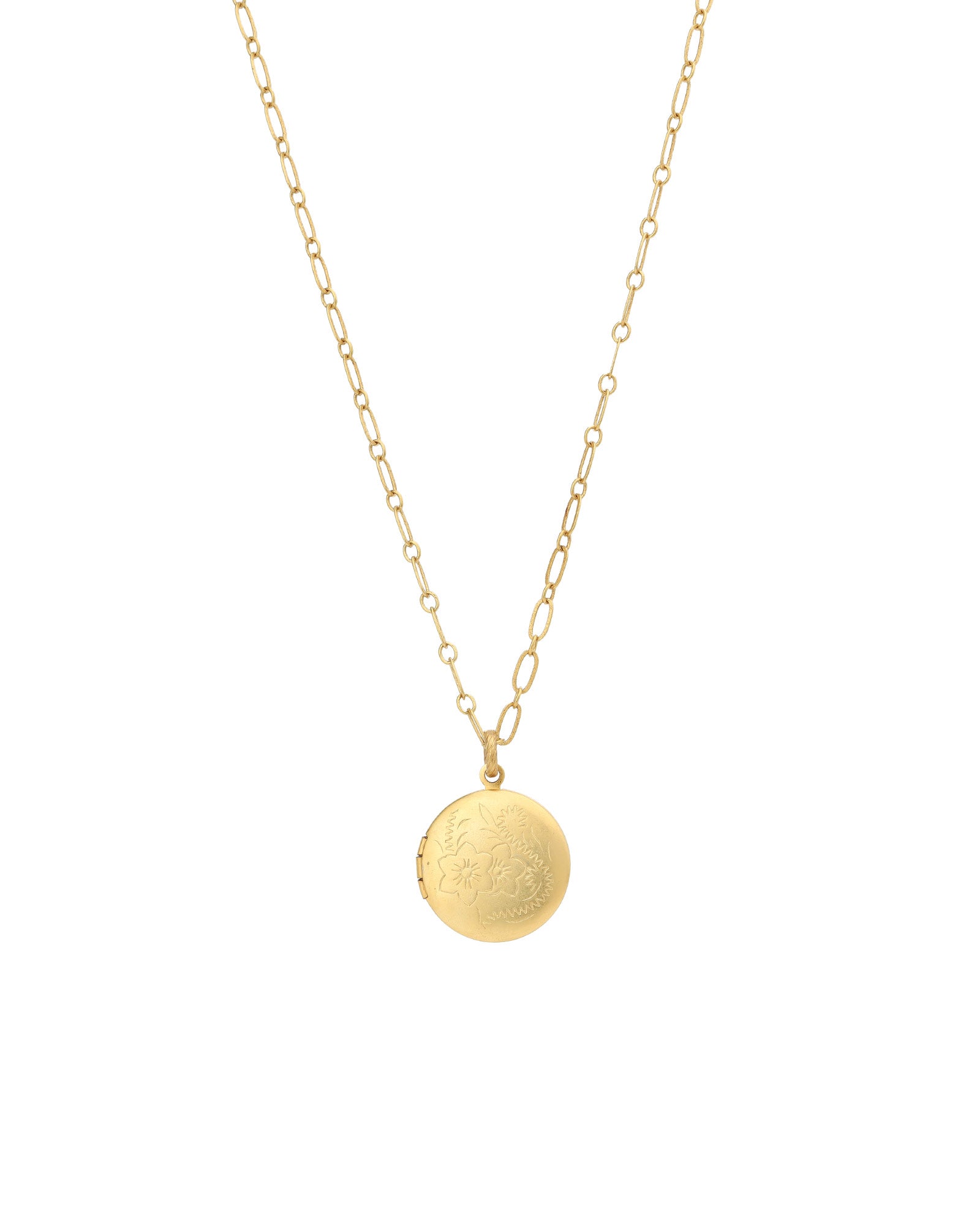 Round Locket 14k Gold Plated