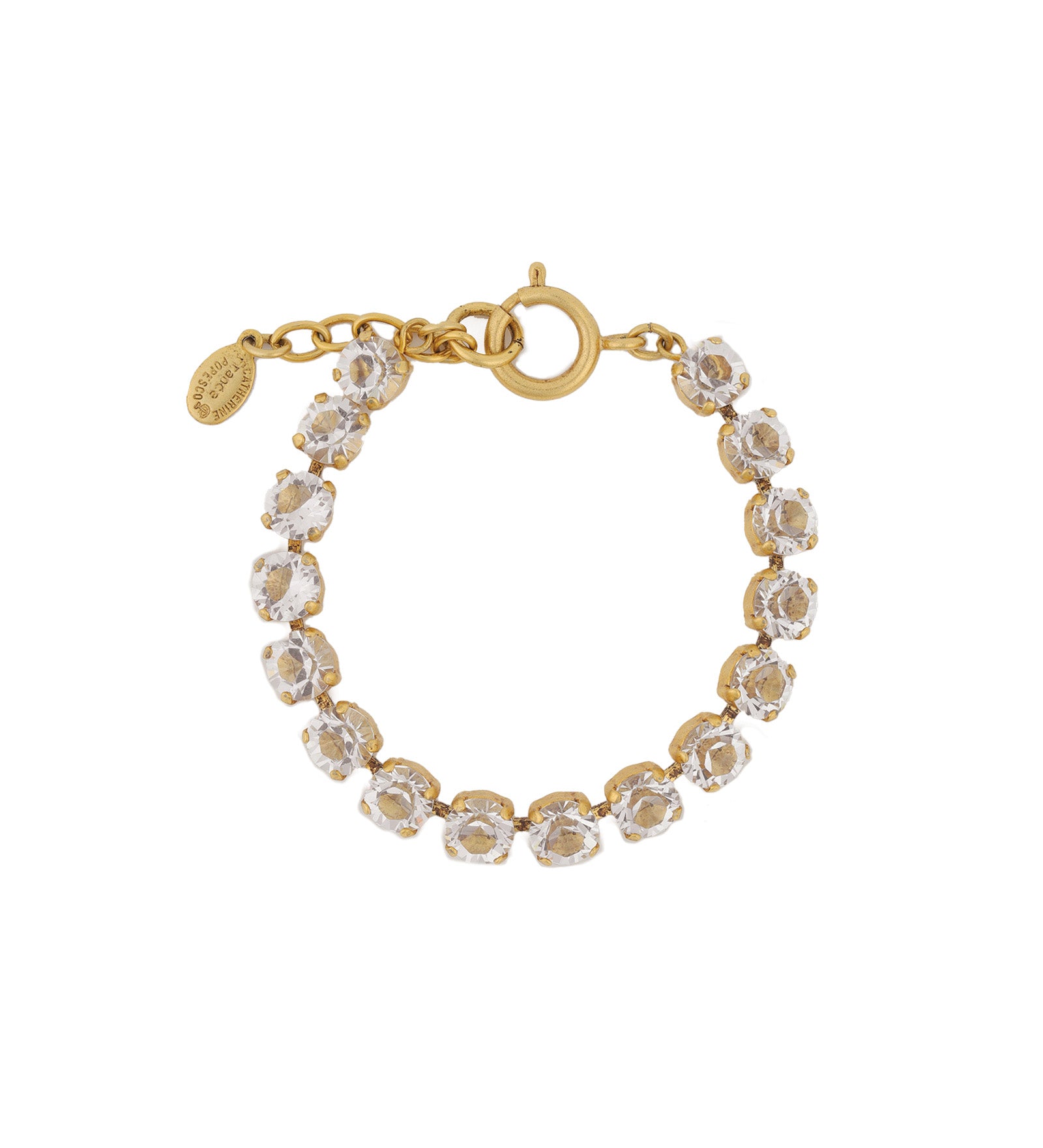 La Vie Parisienne-Crystal Bracelet | 7mm-Bracelets-14k Gold Plated, White Crystal-Blue Ruby Jewellery-Vancouver Canada