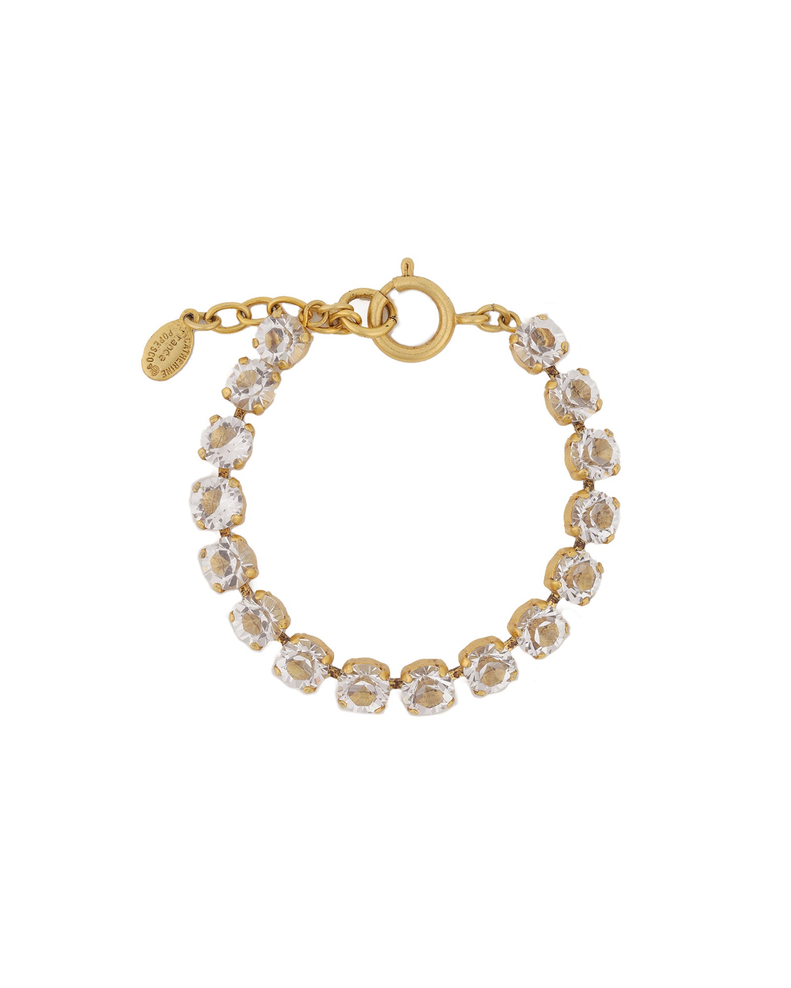 La Vie Parisienne-Crystal Bracelet | 7mm-Bracelets-14k Gold Plated, White Crystal-Blue Ruby Jewellery-Vancouver Canada