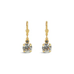 Round Crystal Hooks | 8mm 14k Gold Plated, White Crystal