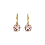 La Vie Parisienne-Round Crystal Hooks | 13mm-Earrings-14k Gold Plated, Blush Crystal-Blue Ruby Jewellery-Vancouver Canada