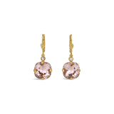 La Vie Parisienne-Round Crystal Hooks | 13mm-Earrings-14k Gold Plated, Blush Crystal-Blue Ruby Jewellery-Vancouver Canada