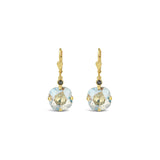 La Vie Parisienne-Round Crystal Hooks | 13mm-Earrings-14k Gold Plated, Moonlight Crystal-Blue Ruby Jewellery-Vancouver Canada