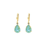 Teardrop Crystal Hooks 14k Gold Plated, Silky Sage Crystal