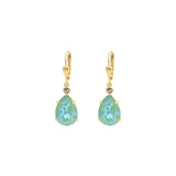 Teardrop Crystal Hooks 14k Gold Plated, Silky Sage Crystal