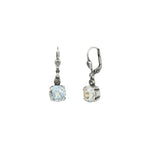 Round Crystal Hooks | 8mm Silver Plated, Moonlight Crystal