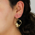 Hummingbird Wreath Hooks 14k Gold Plated