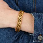 Zig Zag Link Bracelet 14k Gold Plated