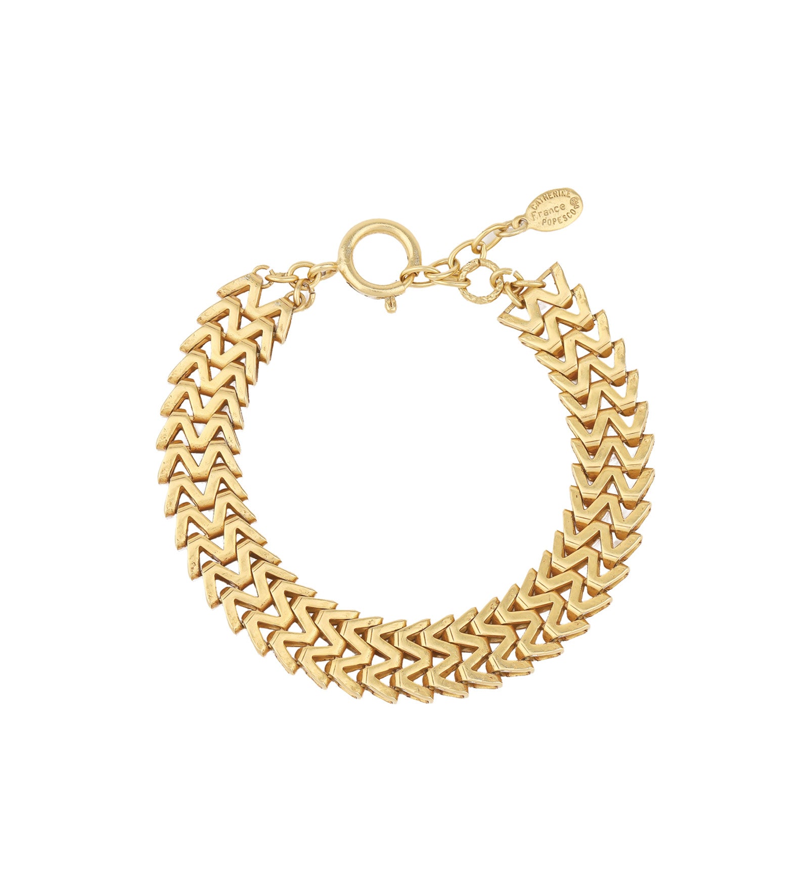 Zig Zag Link Bracelet 14k Gold Plated